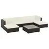 Image de vidaXL Salon de jardin 7 pcs avec coussins Résine tressée Marron