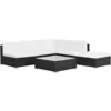 Image de vidaXL Salon de jardin 6 pcs avec coussins Résine tressée Noir