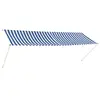 Image de vidaXL Auvent rétractable 350x150 cm Bleu et blanc