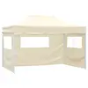 Image de vidaXL Tente pliable avec 3 parois 3 x 4,5 m Crème