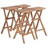Image de vidaXL Tabourets de bar pliables lot de 4 Bois de teck massif