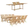 Image de vidaXL Ensemble à manger de jardin 9 pcs 180-280x100x75 cm Teck massif