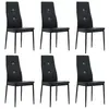 Image de vidaXL Chaises à manger lot de 6 noir similicuir