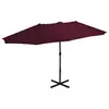 Image de vidaXL Parasol d'extérieur avec mât en aluminium rouge bordeaux