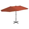 Image de vidaXL Parasol d'extérieur avec poteau en aluminium terre cuite