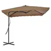 Image de vidaXL Parasol d'extérieur avec poteau en acier 250 x 250 cm Taupe