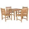 Image de vidaXL Ensemble à manger d'extérieur 5pcs Bois solide de teck