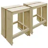 Image de vidaXL Tabourets de bar d'extérieur lot de 2 Pin imprégné