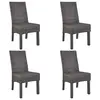 Image de vidaXL Chaises à manger lot de 4 marron rotin Kubu et bois de manguier