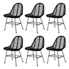 Image de vidaXL Chaises à manger lot de 6 noir rotin naturel