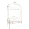 Image de vidaXL Banc de jardin 122 cm Fer Blanc antique
