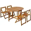 Image de vidaXL Ensemble à manger d'extérieur pliable 5pcs Bois d'acacia solide