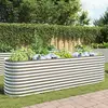 Image de vidaXL Lit surélevé de jardin 320x80x81 cm Acier galvanisé Argenté