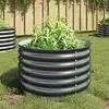 Image de vidaXL Lit surélevé de jardin 80x80x44 cm Acier galvanisé Gris