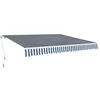 Image de vidaXL Auvent pliable manuel 400 cm Bleu/blanc