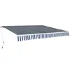Image de vidaXL Auvent pliable manuel 400 cm Bleu/blanc