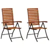 Image de vidaXL Chaises inclinables de jardin lot de 2 Bois solide d'acacia