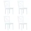 Image de vidaXL Chaises à manger lot de 4 blanc bois d'hévéa massif