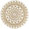 Image de vidaXL Tapis fait à la main Jute avec imprimé blanc 90 cm