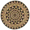 Image de vidaXL Tapis fait à la main Jute avec imprimé noir 150 cm
