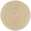 Image de vidaXL Tapis fait à la main Jute avec design de spirale Blanc 120 cm