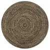 Image de vidaXL Tapis fait à la main Jute Noir et naturel 120 cm