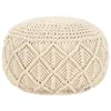 Image de vidaXL Poef macramé handgemaakt 45x30 cm katoen