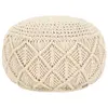 Image de vidaXL Pouf fait à la main en macramé 45 x 30 cm Coton