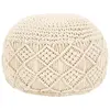 Image de vidaXL Pouf fait à la main en macramé 45 x 30 cm Coton