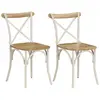Image de vidaXL Chaises à dossier croisé lot de 2 blanc bois de manguier solide