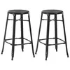 Image de vidaXL Tabourets de bar lot de 2 noir acier