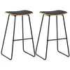 Image de vidaXL Tabourets de bar lot de 2 noir similicuir