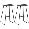 Image de vidaXL Tabourets de bar lot de 2 noir similicuir