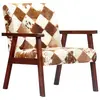 Image de vidaXL Fauteuil blanc et marron cuir véritable de chèvre