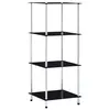 Image de vidaXL Étagère 4 niveaux Noir 40x40x100 cm Verre trempé