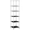 Image de vidaXL Étagère 6 niveaux Noir 40x40x160 cm Verre trempé