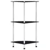 Image de vidaXL Étagère 3 niveaux Noir 30x30x67 cm Verre trempé