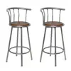 Image de vidaXL Tabourets de bar lot de 2 marron acier