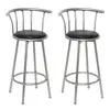 Image de vidaXL Tabourets de bar lot de 2 noir similicuir