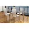 Image de vidaXL Chaises à manger lot de 4 blanc similicuir