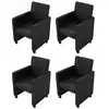 Image de vidaXL Chaises à manger lot de 4 noir similicuir
