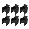 Image de vidaXL Chaises à manger lot de 6 noir similicuir