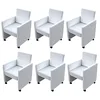 Image de vidaXL Chaises à manger lot de 6 blanc similicuir