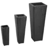 Image de vidaXL Lits surélevés de jardin 3 pcs Résine tressée Noir