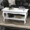 Image de vidaXL Table basse 2 couches MDF Blanc