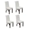 Image de vidaXL Chaises à manger lot de 4 blanc similicuir