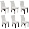 Image de vidaXL Chaises à manger lot de 6 blanc similicuir