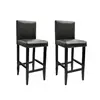 Image de vidaXL Tabourets de bar lot de 2 noir similicuir