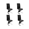 Image de vidaXL Chaises à manger lot de 4 noir similicuir