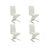 Image de vidaXL Chaises à manger lot de 4 blanc similicuir